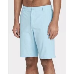 GoodFellow Size 28 Men's UPF 50+ Hybrid Swim Shorts- NWT Light Blue 9" Inseam